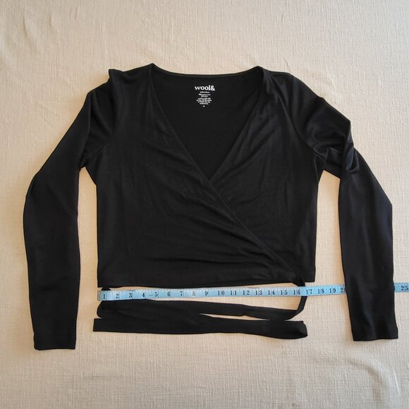 Wool& Natalia Merino Wool Wrap Top - M - Picture 2 of 4